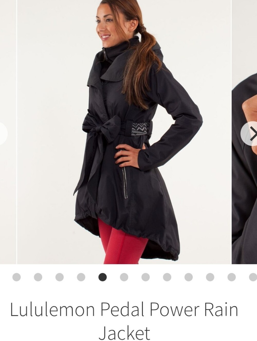 Lululemon Pedal Power Rain Jacket Black women size 8 coat